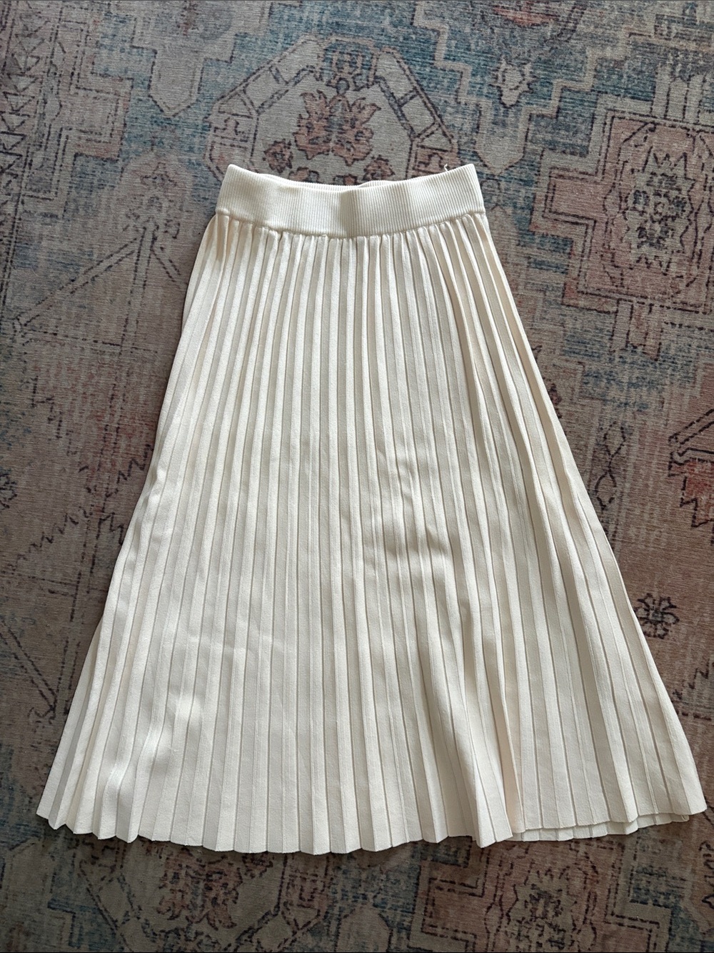 Princess Polly Cream Pleated Midi Skirt
